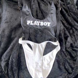 One piece playboy bathing suit